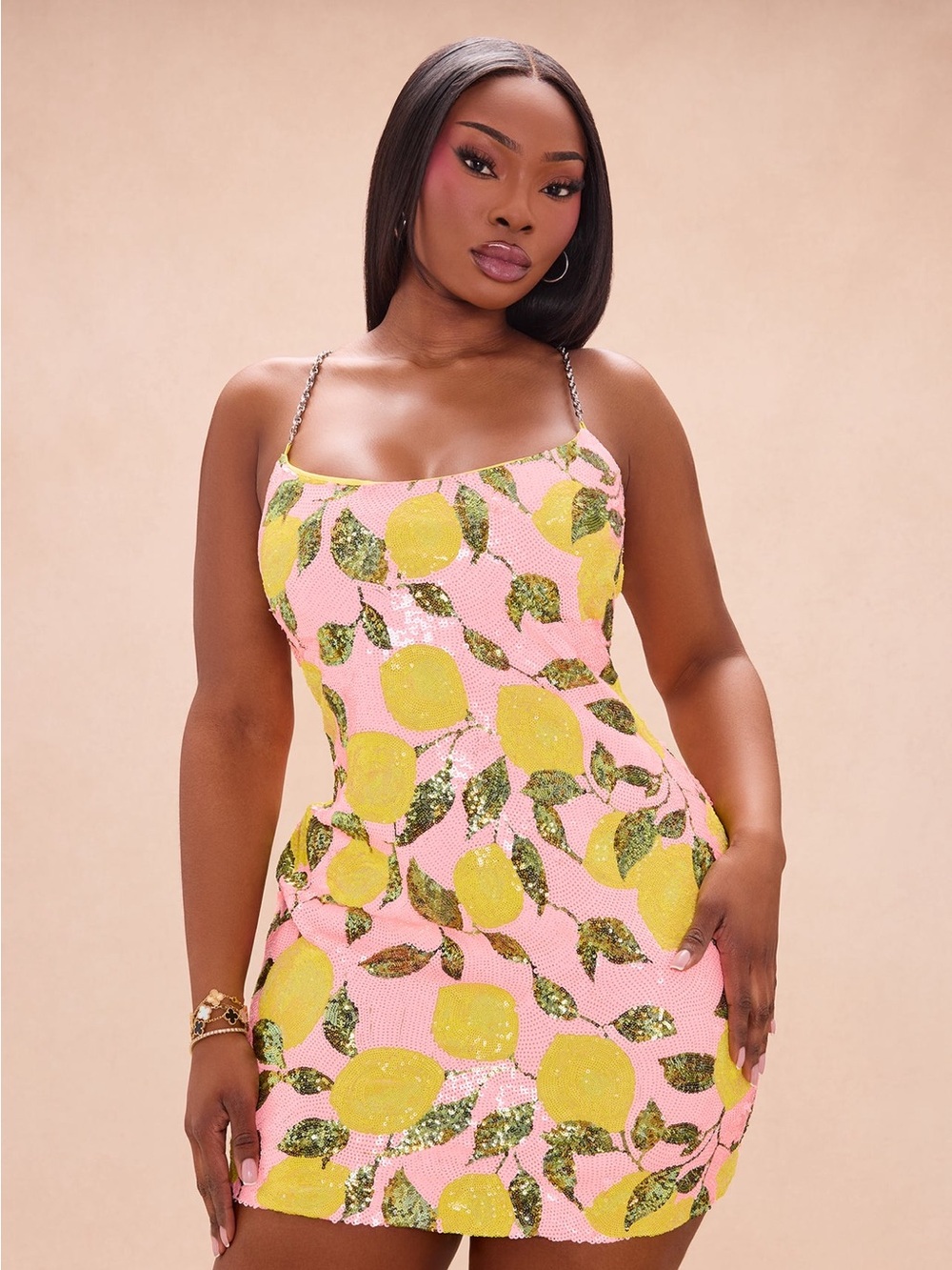 NWT Fashion Nova Sequin Lemon Dress